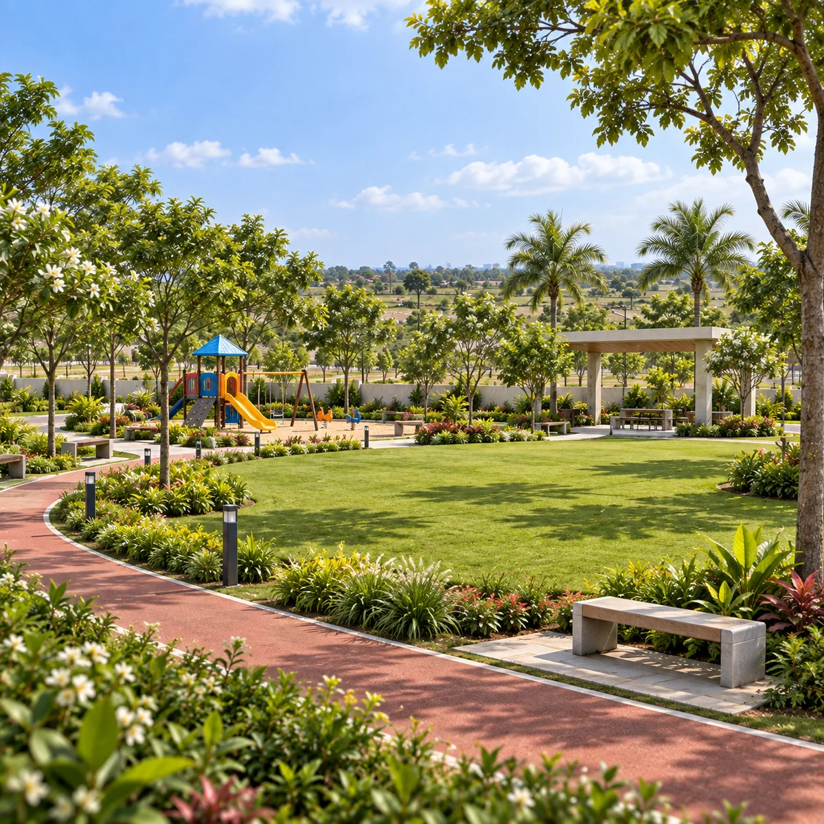 Adarsh Forest Glen park with children's play area and jogging track